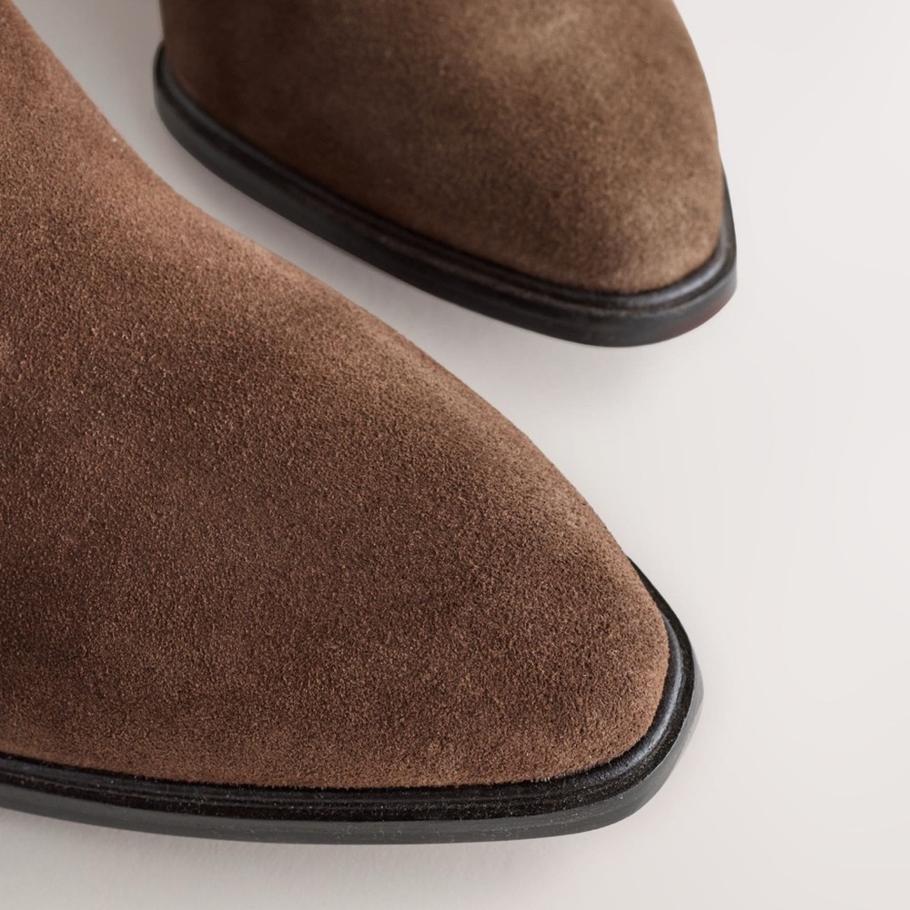 Next Brown Suede Over-the-Knee Studded Boots - Picture 6 of 11